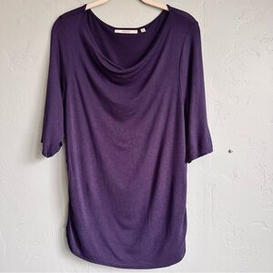 Sejour Women’s Purple Side Ruched Jersey Knit Top Size 0X